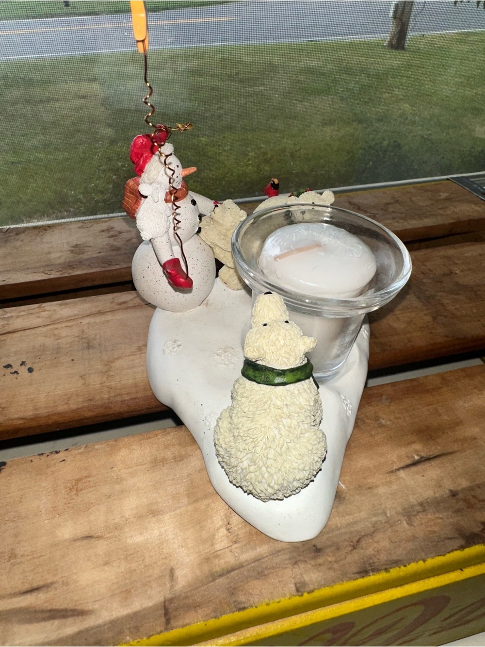 Department 56 Snowman & Polar Bears Votive Candle Holder - EUC - Like New - Picture 3 of 6